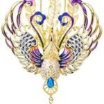 Gold Majestic Phoenix Brooch Embellished with Lustrous Pearls and Colorful Gemstones, Sophisticated Jewelry for Memorable Events, Must-Have Accessory for Elegant Women
