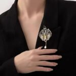 Gold Majestic Phoenix Brooch Embellished with Lustrous Pearls and Colorful Gemstones, Sophisticated Jewelry for Memorable Events, Must-Have Accessory for Elegant Women - Image 2