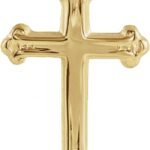 Yellow Gold Religious Faith Cross Lapel Pin 15x10.5mm - Brooches and Pin for Men