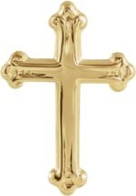 Yellow Gold Religious Faith Cross Lapel Pin 15x10.5mm - Brooches and Pin for Men