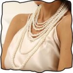 Pearl Long Necklace Layered Pearls Strand Necklace Pearl Earrings Summer Beach Body Accessories