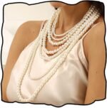 Pearl Long Necklace Layered Pearls Strand Necklace Pearl Earrings Summer Beach Body Accessories