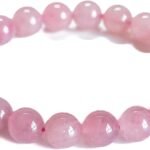 s Natural Lavender Pink Crystal Bracelet with Lucky Card, Purple Pink Gemstone Stretch Gift for Women, Elastic Adjustable Healing Jewelry