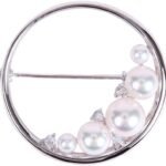 Japanese 3.5-7.0mm  Cultured Pearl with Blue moonstone Brooch for Women with Sterling Silver | Elegant Design Excellent Gift | Pearl Brooch