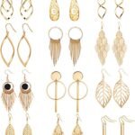 12 Pairs Drop Dangle Earrings boho Fashion Jewelry Vintage Statement Boho Bohemian Earrings Set for Women