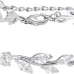 Cubic Zirconia Wedding Bridal Bracelet for Brides,Bridesmaids, Silver Crystal Elegant Tennis Bracelet for Women Prom Jewelry Gifts