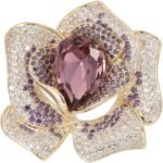 Brooch Pin Coat Jacket Corsage Zirconia Setting Rose Brooch