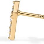 14K Gold Plated Sterling Silver Posts Cross Earrings for Women | Small Religious Faith Cubic Zirconia Cross Studs s Earrings