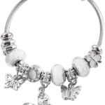 Silver Women Bracelets - Adjustable Charm Bracelets for Women Birthday Gifts Favors Titanium Steel Bracelet Bundle Jewelry Kit