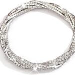 Rhinestone Bracelet for Women Elegant Crystal Stretch Bracelet Sparkling Cubic Zirconia Bracelets Prom Party Wedding Bangles Jewelry for Women