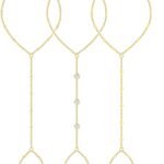 3PCS 14K Gold-Plated Hand Chain Bracelets for Women, Stack Bracelets Set Adjustable, Trendy Dainty Ring Bracelet Hand Chain