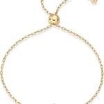 14K Gold Plated Hexagon Gemstone Bracelet for Women | Natural Birthstone 9" Bracelet