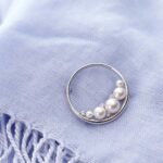 Japanese 3.5-7.0mm  Cultured Pearl with Blue moonstone Brooch for Women with Sterling Silver | Elegant Design Excellent Gift | Pearl Brooch - Image 2