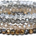 Boho Crystal Bracelet Set of 4pcs/set,4mm Beads Stackable Layering Stretch Bracelets for Women, Friendship Gifts