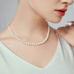 White Freshwater  Pearl Necklace for Women in 18 Inch Princess Length - Image 2