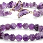 Amethyst Bracelet For Women Anxiety Amethyst Beaded Bracelets Butterfly Charms Healing Stone Layered Bracelet Gifts For Women