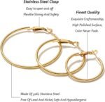 Stainless Steel gold silver Plated Hoop Earrings for Women, Hypoallergenic Hoops  Earrings and Studs Earrings Cartilage Small  Earrings Ball Earrings Women's Earrings Loop Earrings Set - Image 2