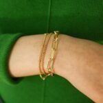Waterproof Gold Chain Bracelet For Women Non Tarnish,14K Gold Plated Link Dainty Bracelets Stake Layered Bracelet Set Hypoallergen Gold Jewelry - Image 2