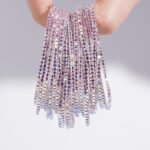 5Pcs Set Sparkling Rhinestone Stretch Tennis Bracelets Set Colorful Fashion Stackable Crystal Elastic Bracelet Shining Wedding Party Jewelry for Women - Image 2